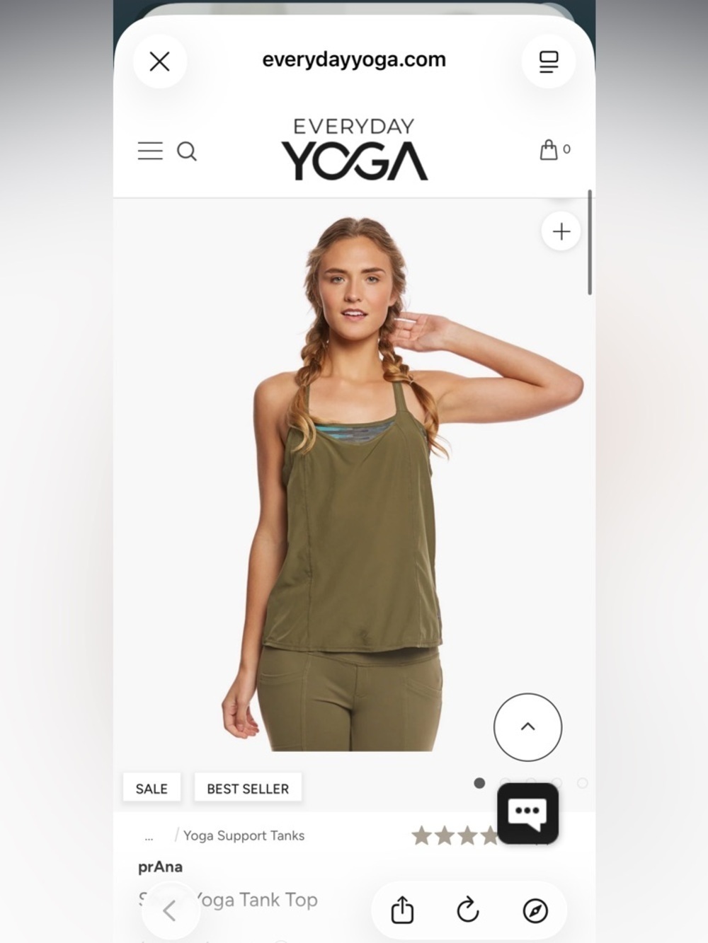 Prana Olive Green Women's Tank Top